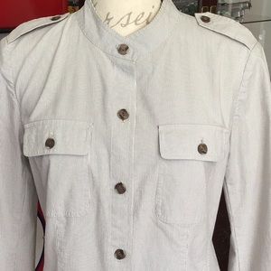 J. Jill pinstriped, Cotton Blend Jacket